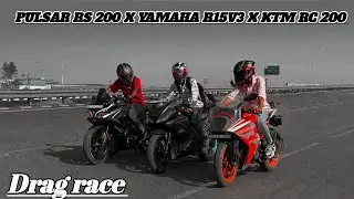 Dar race highway full throttle 💥||Ktm Rc 200 X YAMAHA R15v3 x pulsar rs 200 drag race top end||#drag