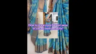 How to Drape a Pre-Pleated Saree in Just 2 Minutes?😍#trending #saree #beauty #ytviral #vlog #draping
