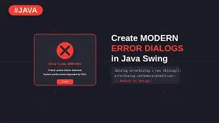 Java - Make a Modern Error Dialog for Your Java Swing Projects [ Java Error Message Box 5 ]
