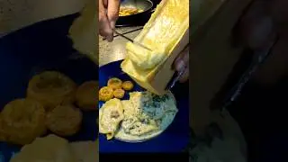 How to Scrape Melted Raclette Cheese - French Raclette Cheese