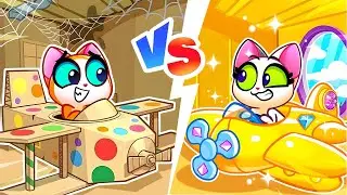 Cardboard Airplane Adventure ✈️ Boys vs Girls | Funny Kids Cartoons
