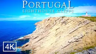 4K Walking CABO ESPICHEL Lighthouse Cliffs - Portugal 4K Ultra HD 60fps ASMR