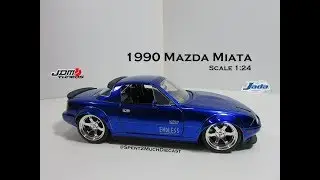 1990 Mazda Miata Diecast By Jada (Metals Diecast) Scale 1/24 JDM Tuners