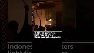 Indonesia protesters light fires as anger flares against police and gov't | AJ #shorts
