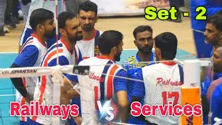 Fighting Match ⚡️Railways Vs Services | Set - 2 | 72nd Senior National Volleyball Championship 2026