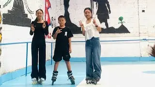 My sisters tried skating for the first time #day out with brother