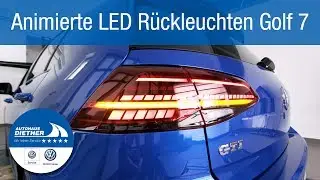 Animierte LED Rückleuchten an einem normalen VW Golf 7 VII