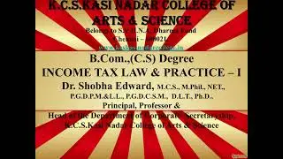 UNIT 1 INCOME TAX DEFINITIONS TAX | Dr.Shobha  Edward | Department of Corporate Secretaryship