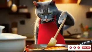 Furry Chef: The Cat's Adventure in Cooking Fish#shortvideo #catvideos #cat