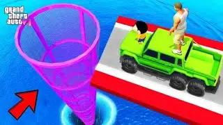 SHINCHAN AND FRANKLIN FOUND A SPECIAL FUNNEL SPIRAL WATER SLIDE IN MOUNTAINS IN GTA 5 GAMING