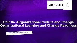 Unit 04 -Organizational Culture and Change Organizational Learning and Change Readiness: Session 4