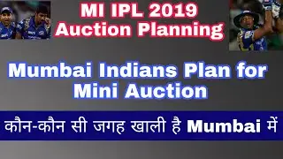 IPL 2019 - MI plans for IPL 2019 mini auction
