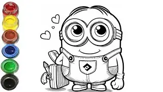 How To Draw Minion Drawing, Panting And Coloring For Kids And Toddlers | Let's Draw Together