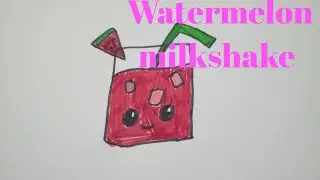 How to draw watermelon milkshake.kids easy drawing.