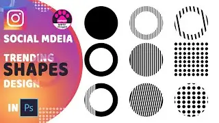 How to make modern social media custom ellipse shapes in Photoshop tutorial Instagram ads design