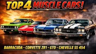 Top 4 Legendary Muscle Cars You Must See in 2026 | Barracuda, Corvette ZR1, GTO & Chevelle SS 454