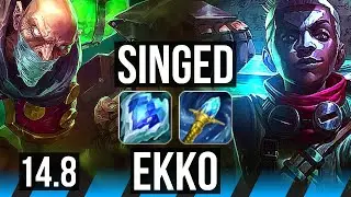 SINGED vs EKKO (MID) | 5/1/10, 1300+ games, Rank 15 Singed | NA Master | 14.8