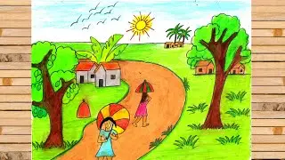 How to draw the summer season drawing easy step by step|| Summer season drawing for Beginners||