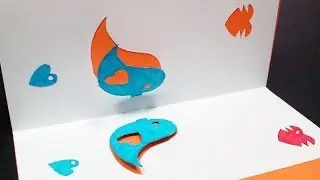 How to make Twitter Love Birds 2 Pop Up Card | FREE Template - (Kirigami) Valentines Day Greetings!