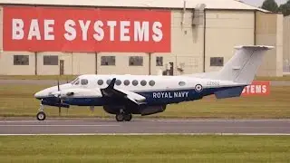 Hawker Beechcraft 350 King Air Royal NAVY arrival at RIAT 2016 AirShow
