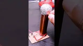 Make a mini "Tesla coil" (Easy to make) #shorts #makelogy