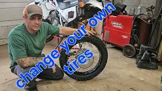 Changing tire on a Honda XR650L