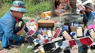 Found​ phone broken at landfill, Restore abandoned destroyed phone For homeless Boy