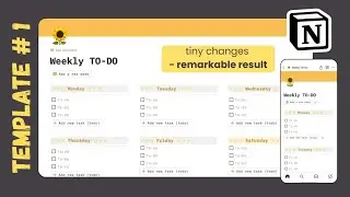 #1 Template | Weekly To-Do list | Notion