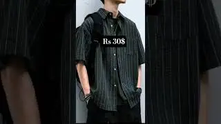 Rs 30$ Japanese Vintage Men Summer Casual Shirt Short Sleeve Oversized Striped #mencloth #menstops