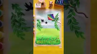Let's fly kites in spring. Creative art for kids. #drawing #painting #diy #howtodraw,