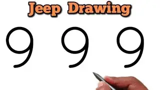 How to Draw a Jeep Using 99 Number 😱 | Number Drawing Art