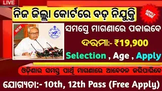 Odisha District Level Govt job 2022/Free Apply/Odisha Job Updates/10th pass govt jobs/Job vacancies