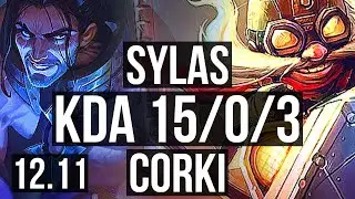 SYLAS vs CORKI (MID) | 15/0/3, Legendary, 300+ games | EUW Master | 12.11