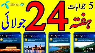 24 July 2021 | 24 July Questions and Answers | my telenor app | telenor answers today |Today answers