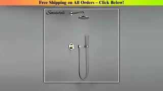 Shower System Wall Mount Bathroom Set Bath Faucet Brass Diverter Mixer Tap Brushed Gold With