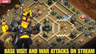 Clash of Clans Live | War  Attacks+ Base Visit | COC Live Join uss
