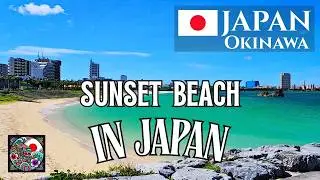 A morning Walking Tour along the City Beach in Okinawa, Japan