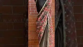 Threads Floral Butta organza Half and Half saree with stitched handworked Blouse