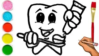How to Draw Tooth Step by Step for Kids 🦷✨ tooth drawing for kids