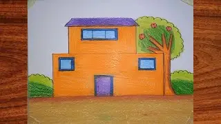 How to draw a simple house easily || Drawing a Simple House Easy. 