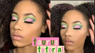 Taurus Inspired Look | Green & Pink Eyeshadow featuring Beauty Bay Pallet | crispina