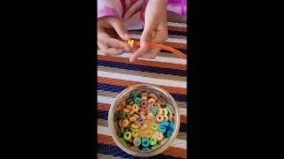 PreSchool Activity Fruit Loop Bird Feeder!! Yummy Snack for kids and Birds 🐦🦜 #fruitloops