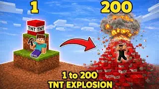 Explosion of 1 tnt to 200 tnt block part 1  #minecraft #gaming #tnt #bestvideos 