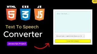 Text to speech converter with javascript | Javascript project | how to create text to speech tool