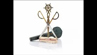 Vintage Scissors with Knife ship steering wheel Germany