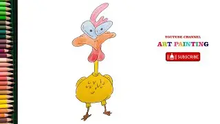✏️ art painting | EASY DRAWING | How to Draw animal | Rooster animation #art #paint