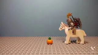 Medieval Horse Eats Pumpkin