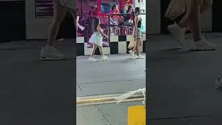 Little and Large Bar Girls Walking down Soi Buakhao Pattaya