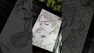 Shree Krishna Drawing ❤️&zwj;🩹✍️🦚 #krishna #radhakrishna #drawing #krishnalove #sketch