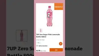 New 7 UP zero sugar pink lemonade #fyp #newin #food #viralvideo #pink #trending #7up #sainsburys